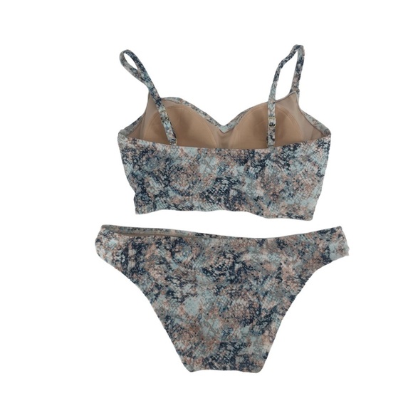 NWT Kona Sol Blue Pink Swimsuit Bikini Top And Bottom Set Size Medium Women’s - Picture 3 of 8